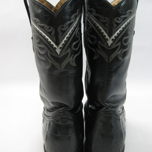 Pistolero All Leather Black Cowboy Boots Mens 9.5 main image 7